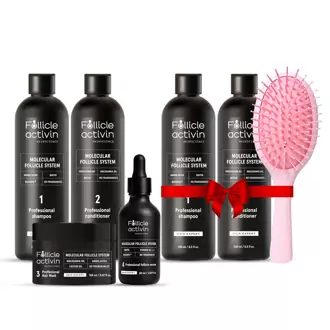 Pilnas Follicle Activin kursas: regeneruoja plaukų augimą ir apimtį (veikia kaip mezoterapija) + ANTRAS RINKINYS DOVANŲ